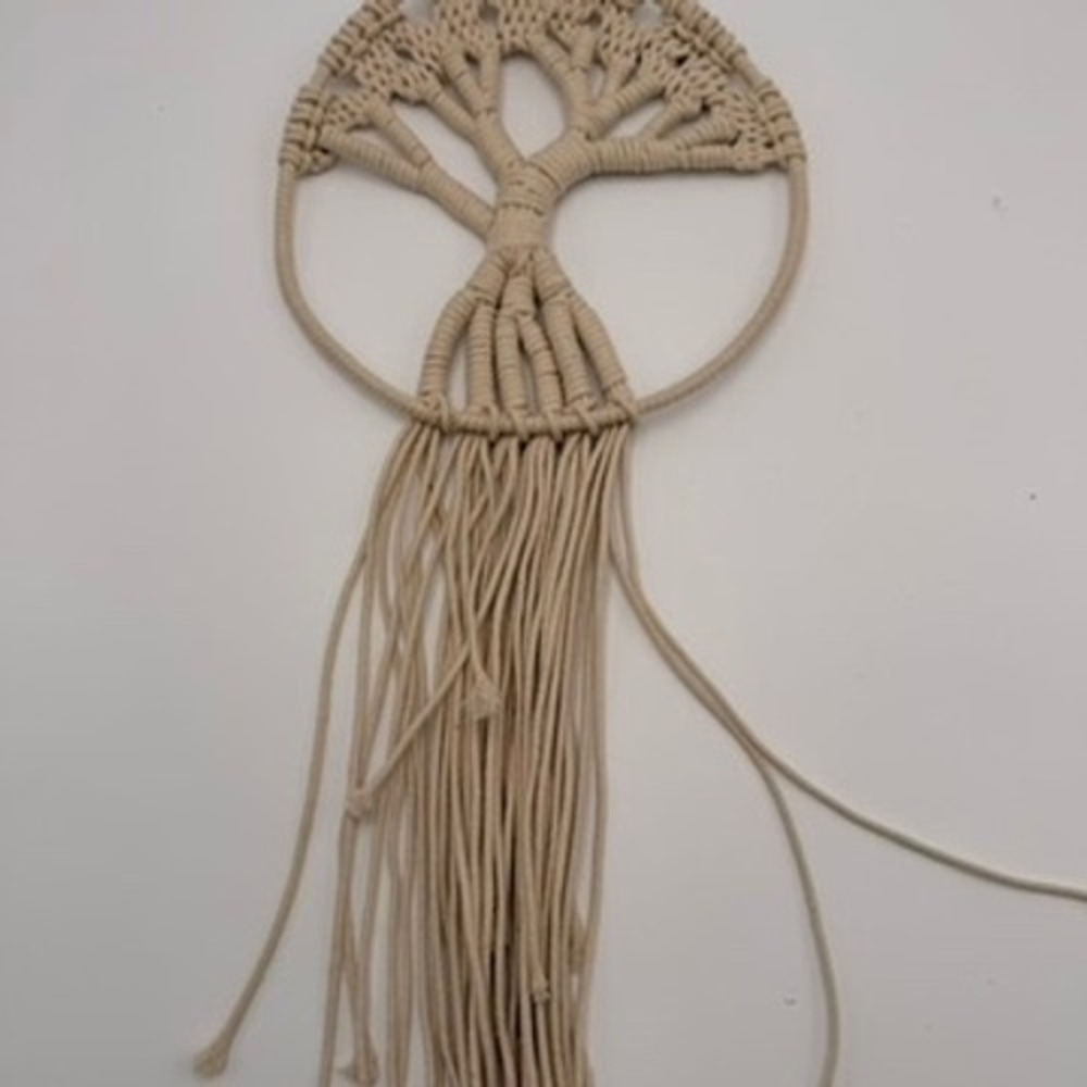 Unbranded Macrame Tree of Life Wall‎ Hanging Unisex OS Cream Excellent Boho Art